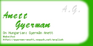 anett gyerman business card
